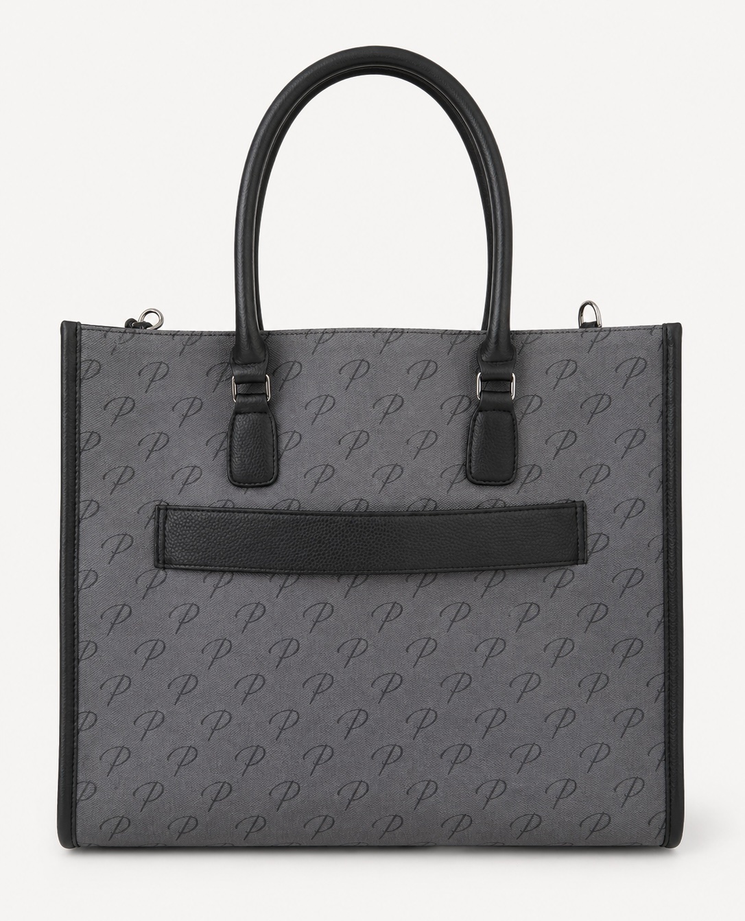 P’ Tote Monogram – Graphite & Noir