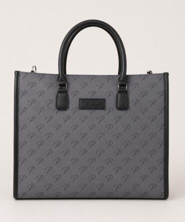 P’ Tote Monogram – Graphite & Noir