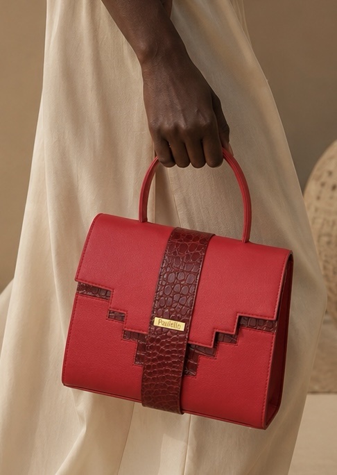 SAC À MAIN OCTOBER CROCO ROUGE