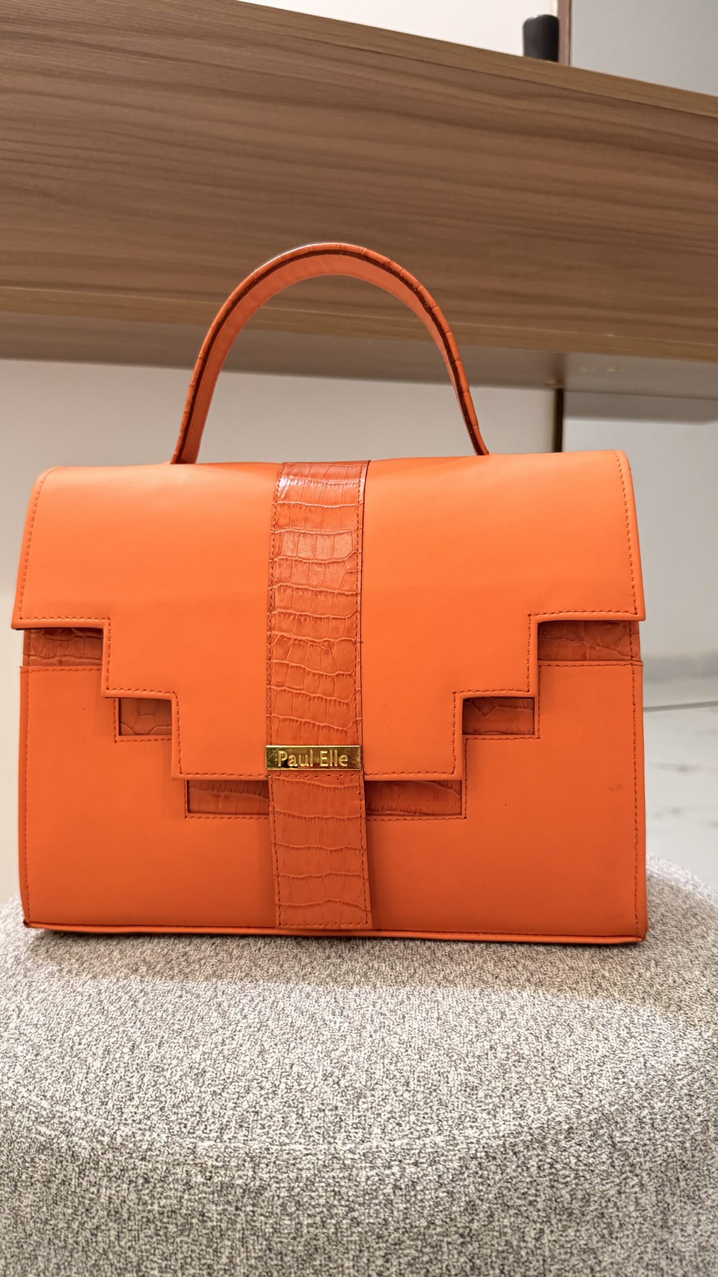 SAC À MAIN OCTOBER CROCO ORANGE