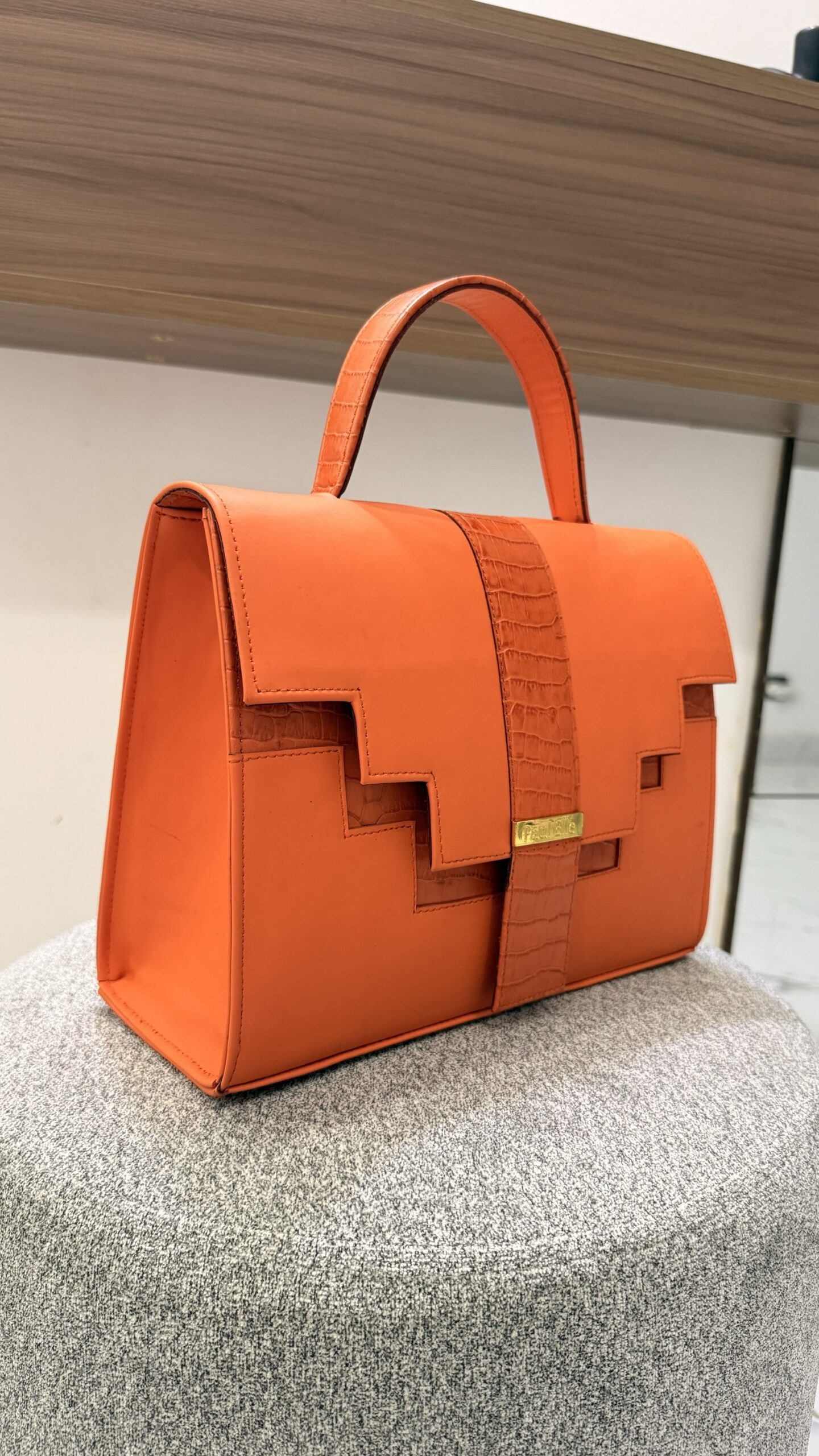 SAC À MAIN OCTOBER CROCO ORANGE