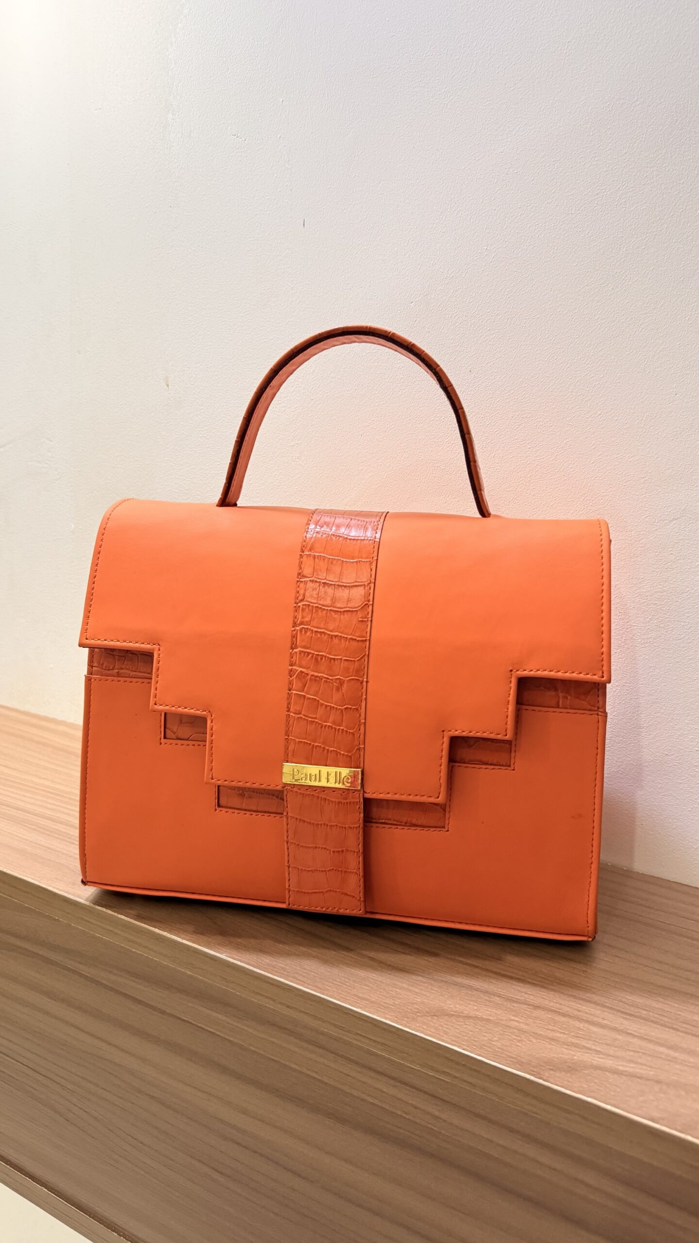 SAC À MAIN OCTOBER CROCO ORANGE